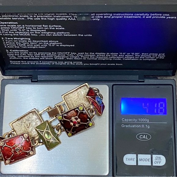 Vintage LIZ CLAIBORNE Enameled Link Bracelet - Picture 7 of 12